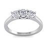 1 Carat Lab Grown Three Diamond Ring In Sterling Silver Image-1