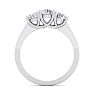 1 Carat Lab Grown Three Diamond Ring In Sterling Silver Image-3