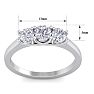1 Carat Lab Grown Three Diamond Ring In Sterling Silver Image-5