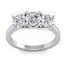 2 Carat Lab Grown Three Diamond Ring In Sterling Silver Image-1