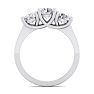 2 Carat Lab Grown Three Diamond Ring In Sterling Silver Image-4