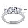 2 Carat Lab Grown Three Diamond Ring In Sterling Silver Image-6