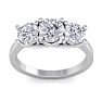 3 Carat Lab Grown Three Diamond Ring In Sterling Silver Image-1