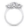 3 Carat Lab Grown Three Diamond Ring In Sterling Silver Image-4