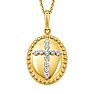 1/10 Carat Lab Grown Diamond Cross Medallion Necklace In 14K Yellow Gold Over Sterling Silver Image-1