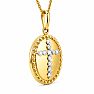 1/10 Carat Lab Grown Diamond Cross Medallion Necklace In 14K Yellow Gold Over Sterling Silver Image-2