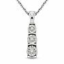 0.15 Carat Lab Grown Diamond Three Stone Necklace In Sterling Silver Image-1