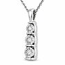 0.15 Carat Lab Grown Diamond Three Stone Necklace In Sterling Silver Image-2