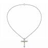 1/4 Carat Lab Grown Diamond Cross and Heart Necklace In Sterling Silver Image-4