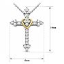 1/4 Carat Lab Grown Diamond Cross and Heart Necklace In Sterling Silver Image-5