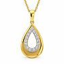 1/4 Carat Lab Grown Diamond Pear Drop Necklace In 14K Yellow Gold Over Sterling Silver Image-1