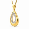 1/4 Carat Lab Grown Diamond Pear Drop Necklace In 14K Yellow Gold Over Sterling Silver Image-2