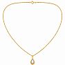 1/4 Carat Lab Grown Diamond Pear Drop Necklace In 14K Yellow Gold Over Sterling Silver Image-4