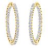 2 Carat Endless Natural Diamond Hoop Earrings In 14K Yellow Gold Image-1