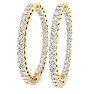 2 Carat Endless Natural Diamond Hoop Earrings In 14K Yellow Gold Image-2