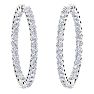 2 Carat Endless Lab Grown Diamond Hoop Earrings In 14K White Gold Image-1