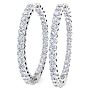 2 Carat Endless Lab Grown Diamond Hoop Earrings In 14K White Gold Image-2