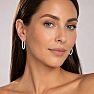 2 Carat Endless Lab Grown Diamond Hoop Earrings In 14K White Gold Image-6