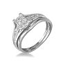 Estate Jewelry 0.05 Carat Natural Pave Diamond Princess Style Engagement Ring In Sterling Silver, Size 6
 Image-2