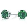 1/2 Carat Green Diamond Stud Earrings, 14 Karat White Gold Image-1