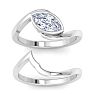 1 Carat Marquise Shape Lab Grown Diamond Ring In Sterling Silver, Solitaire Image-3