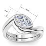 1 Carat Marquise Shape Lab Grown Diamond Ring In Sterling Silver, Solitaire Image-6