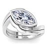 2 Carat Marquise Shape Lab Grown Diamond Ring In Sterling Silver, Solitaire Image-1