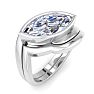 2 Carat Marquise Shape Lab Grown Diamond Ring In Sterling Silver, Solitaire Image-2