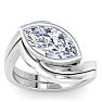 3 Carat Marquise Shape Lab Grown Diamond Ring In Sterling Silver, Solitaire Image-1