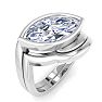 3 Carat Marquise Shape Lab Grown Diamond Ring In Sterling Silver, Solitaire Image-2