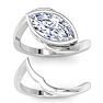 3 Carat Marquise Shape Lab Grown Diamond Ring In Sterling Silver, Solitaire Image-3