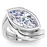 5 Carat Marquise Shape Lab Grown Diamond Ring In Sterling Silver, Solitaire Image-1