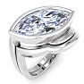 5 Carat Marquise Shape Lab Grown Diamond Ring In Sterling Silver, Solitaire Image-2