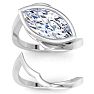5 Carat Marquise Shape Lab Grown Diamond Ring In Sterling Silver, Solitaire Image-3