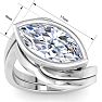 5 Carat Marquise Shape Lab Grown Diamond Ring In Sterling Silver, Solitaire Image-6