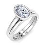 1 Carat Oval Shape Lab Grown Diamond Ring In Sterling Silver, Solitaire Image-2