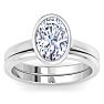2 Carat Oval Shape Lab Grown Diamond Ring In Sterling Silver, Solitaire Image-1