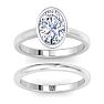 2 Carat Oval Shape Lab Grown Diamond Ring In Sterling Silver, Solitaire Image-3
