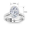 3 Carat Oval Shape Lab Grown Diamond Ring In Sterling Silver, Solitaire Image-6