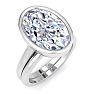 5 Carat Oval Shape Lab Grown Diamond Ring In Sterling Silver, Solitaire Image-2