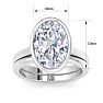 5 Carat Oval Shape Lab Grown Diamond Ring In Sterling Silver, Solitaire Image-6