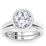 3 Carat Round Shape Lab Grown Diamond Ring In Sterling Silver, Solitaire Image-1
