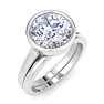 3 Carat Round Shape Lab Grown Diamond Ring In Sterling Silver, Solitaire Image-2