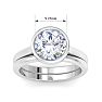 3 Carat Round Shape Lab Grown Diamond Ring In Sterling Silver, Solitaire Image-6
