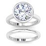 5 Carat Round Shape Lab Grown Diamond Ring In Sterling Silver, Solitaire Image-3