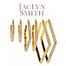 Jaclyn Smith Geometric Crystal Hoop Earrings Set of 3 Image-1