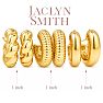 Jaclyn Smith Thick Tube Gold Hoop Earrings Set of 3 Image-2