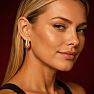 Jaclyn Smith Unique Gold Hoop Earrings Set of 3 Image-3