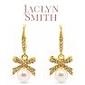Jaclyn Smith Bow Pearl Drop Earrings In Gold Image-1