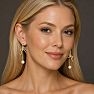 Jaclyn Smith Modern Bow Pearl Drop Earrings In Gold Image-4